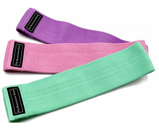 3X Resistance Booty Bands Fabric Circle Band Workout Exercise Loop Guide Yoga